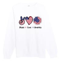 Peace Love America Cute Holiday Premium Crewneck Sweatshirt