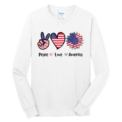 Peace Love America Cute Holiday Tall Long Sleeve T-Shirt