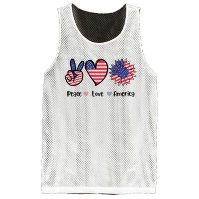 Peace Love America Cute Holiday Mesh Reversible Basketball Jersey Tank