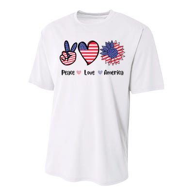 Peace Love America Cute Holiday Performance Sprint T-Shirt