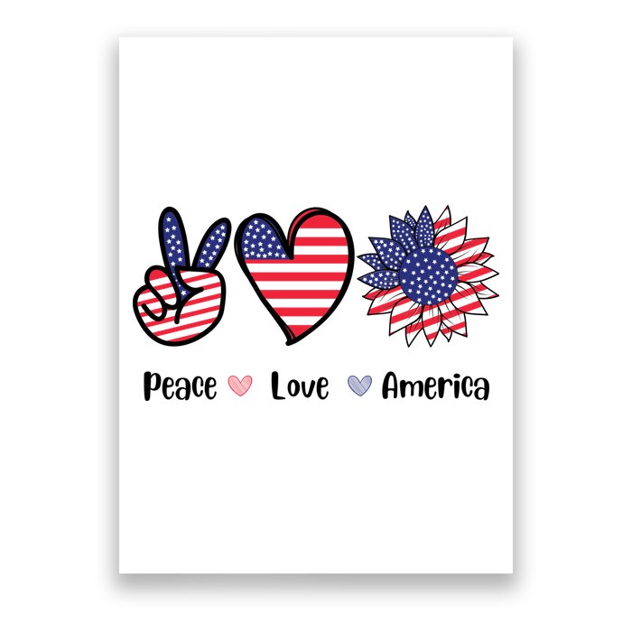 Peace Love America Cute Holiday Poster