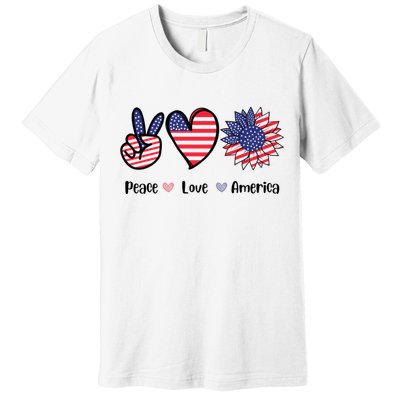 Peace Love America Cute Holiday Premium T-Shirt