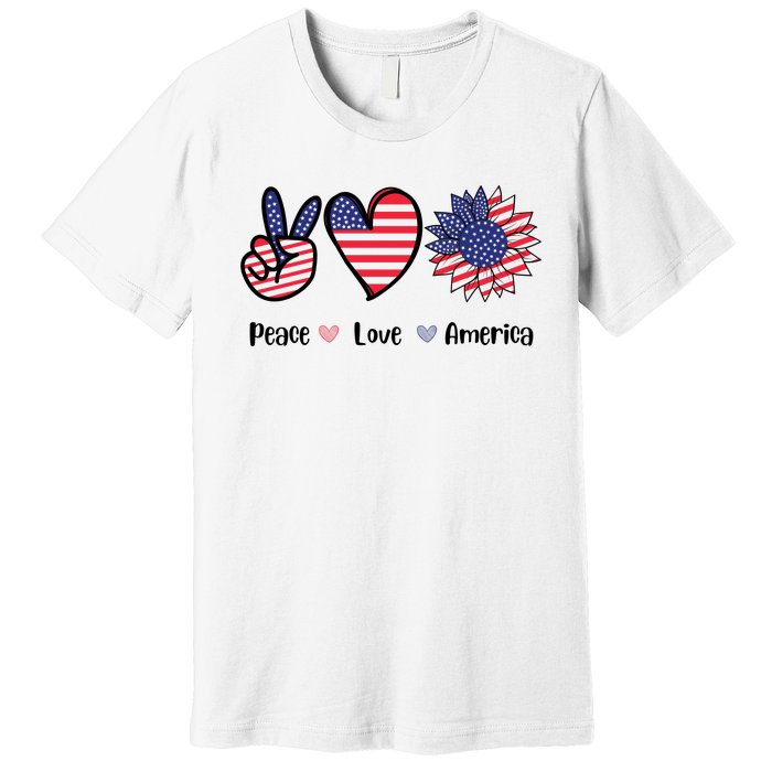 Peace Love America Cute Holiday Premium T-Shirt