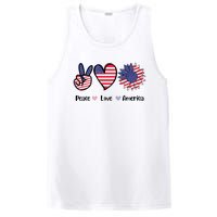 Peace Love America Cute Holiday PosiCharge Competitor Tank