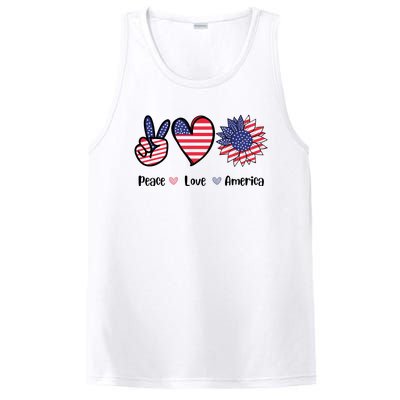 Peace Love America Cute Holiday PosiCharge Competitor Tank