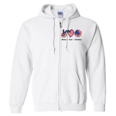 Peace Love America Cute Holiday Full Zip Hoodie