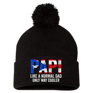 Papi like a normal Dad only cooler Puerto Rican Pom Pom 12in Knit Beanie