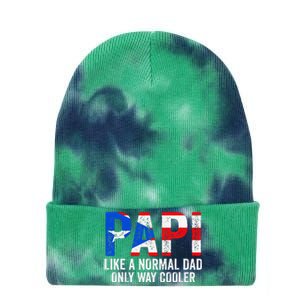 Papi like a normal Dad only cooler Puerto Rican Tie Dye 12in Knit Beanie