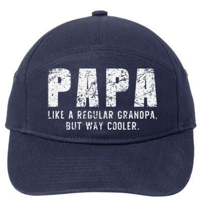 Papa Like A Grandpa But Way Cooler Only Much Fathers Day 7-Panel Snapback Hat