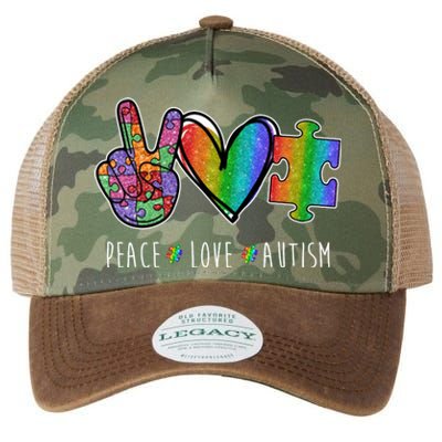 Peace Love Autism Colorful Legacy Tie Dye Trucker Hat