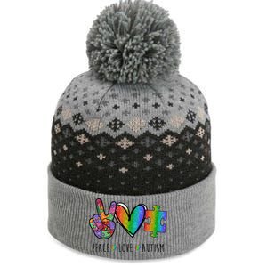 Peace Love Autism Colorful The Baniff Cuffed Pom Beanie