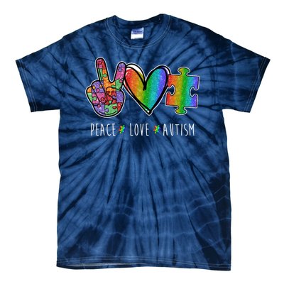 Peace Love Autism Colorful Tie-Dye T-Shirt