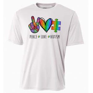 Peace Love Autism Colorful Cooling Performance Crew T-Shirt