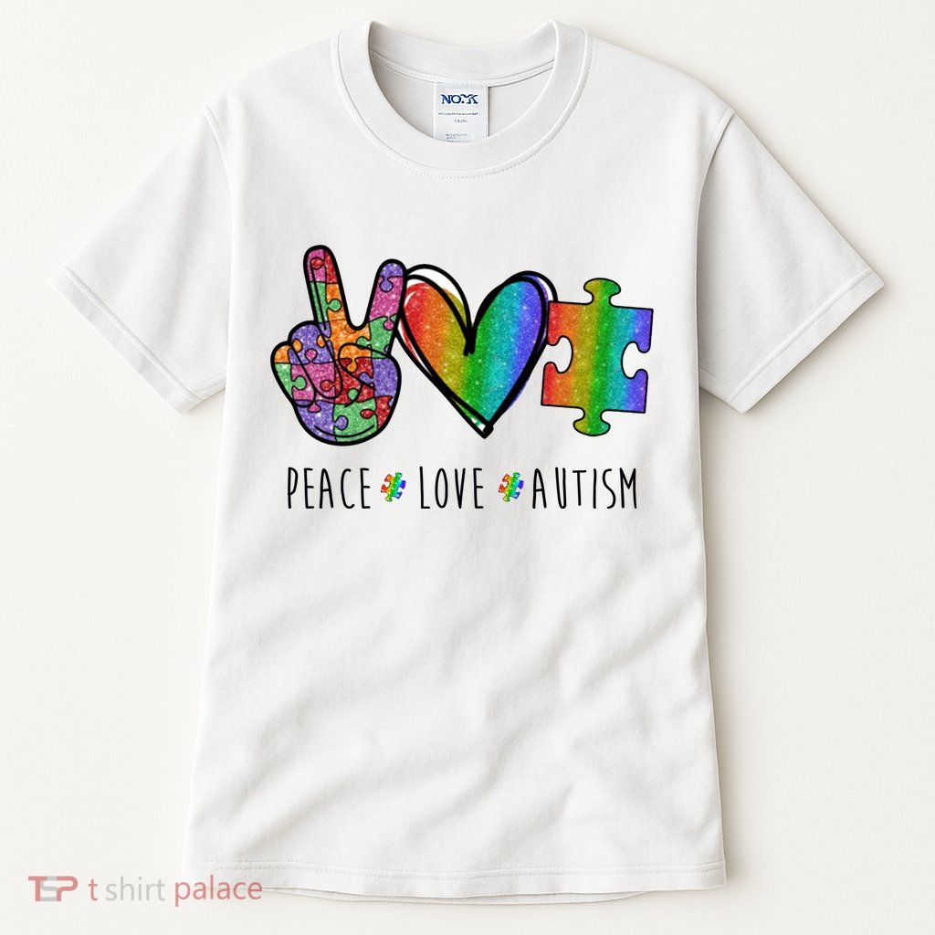 Peace Love Autism Colorful Tall T-Shirt