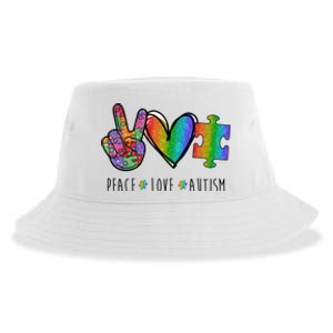 Peace Love Autism Colorful Sustainable Bucket Hat