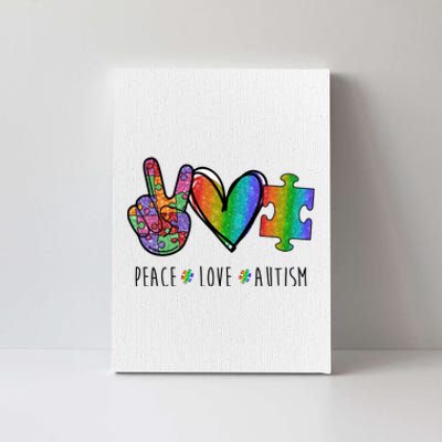 Peace Love Autism Colorful Canvas