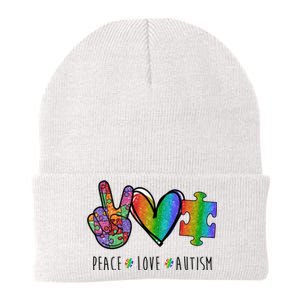 Peace Love Autism Colorful Knit Cap Winter Beanie