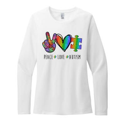 Peace Love Autism Colorful Womens CVC Long Sleeve Shirt