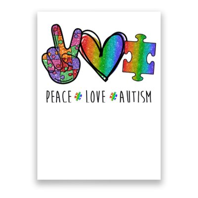 Peace Love Autism Colorful Poster