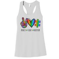 Peace Love Autism Colorful Women's Racerback Tank