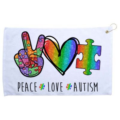 Peace Love Autism Colorful Grommeted Golf Towel