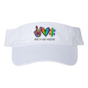 Peace Love Autism Colorful Valucap Bio-Washed Visor