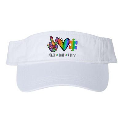 Peace Love Autism Colorful Valucap Bio-Washed Visor