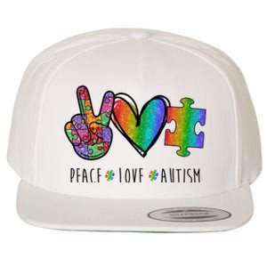 Peace Love Autism Colorful Wool Snapback Cap