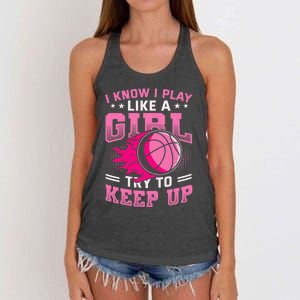 Play Like A Girl Basketball Women's Knotted Racerback Tank