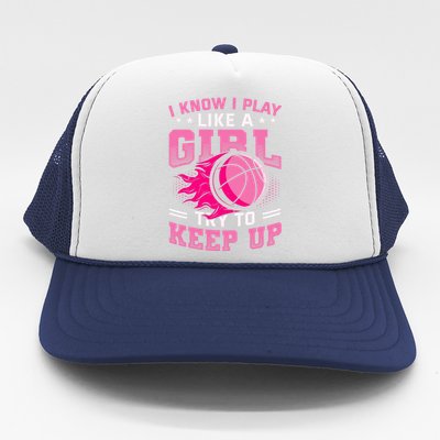 Play Like A Girl Basketball Trucker Hat