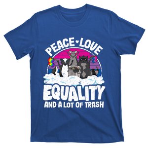 Peace Love And Equality And A Lot Of Trash Bi Pride Bisexual Meaningful Gift T-Shirt