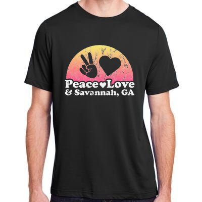 Peace Love and Savannah GA Georgia Adult ChromaSoft Performance T-Shirt