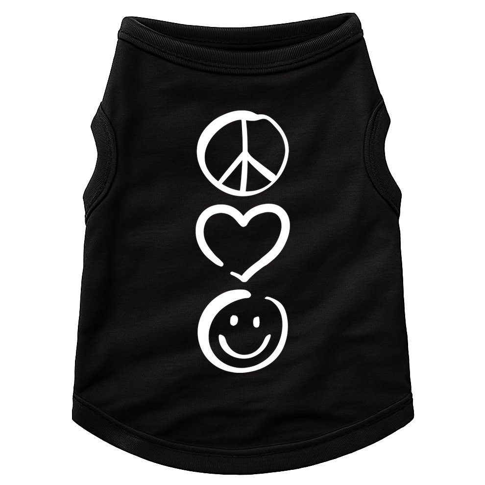 Peace Love And Happiness Peace Sign Heart Smile Doggie Tank