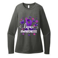 Purple Lupus Awareness Ribbon Purple Butterflies Lupus Womens CVC Long Sleeve Shirt