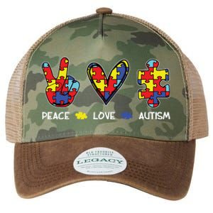 Peace Love Autism Awareness Legacy Tie Dye Trucker Hat