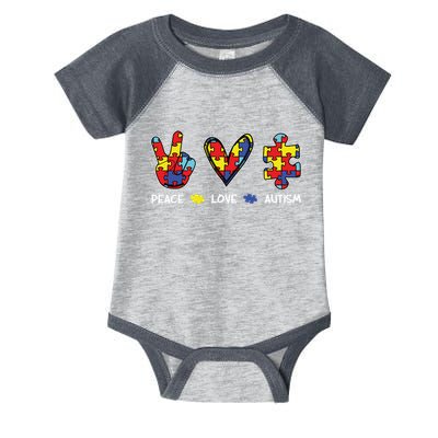 Peace Love Autism Awareness Infant Baby Jersey Bodysuit