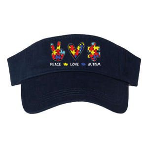 Peace Love Autism Awareness Valucap Bio-Washed Visor