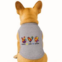 Peace Love Autism Awareness Doggie Tank