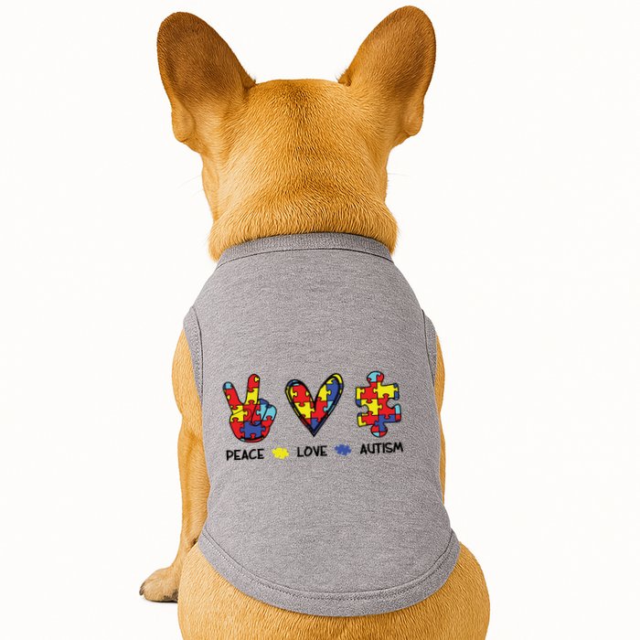 Peace Love Autism Awareness Doggie Tank