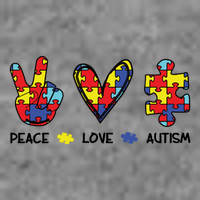 Peace Love Autism Awareness Doggie Tank