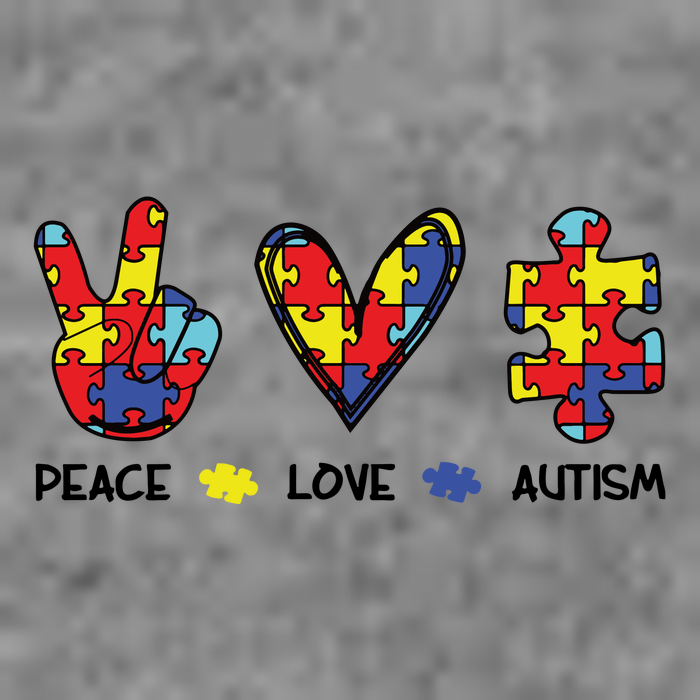 Peace Love Autism Awareness Doggie Tank