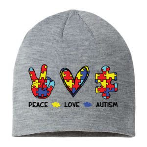 Peace Love Autism Awareness Sustainable Beanie