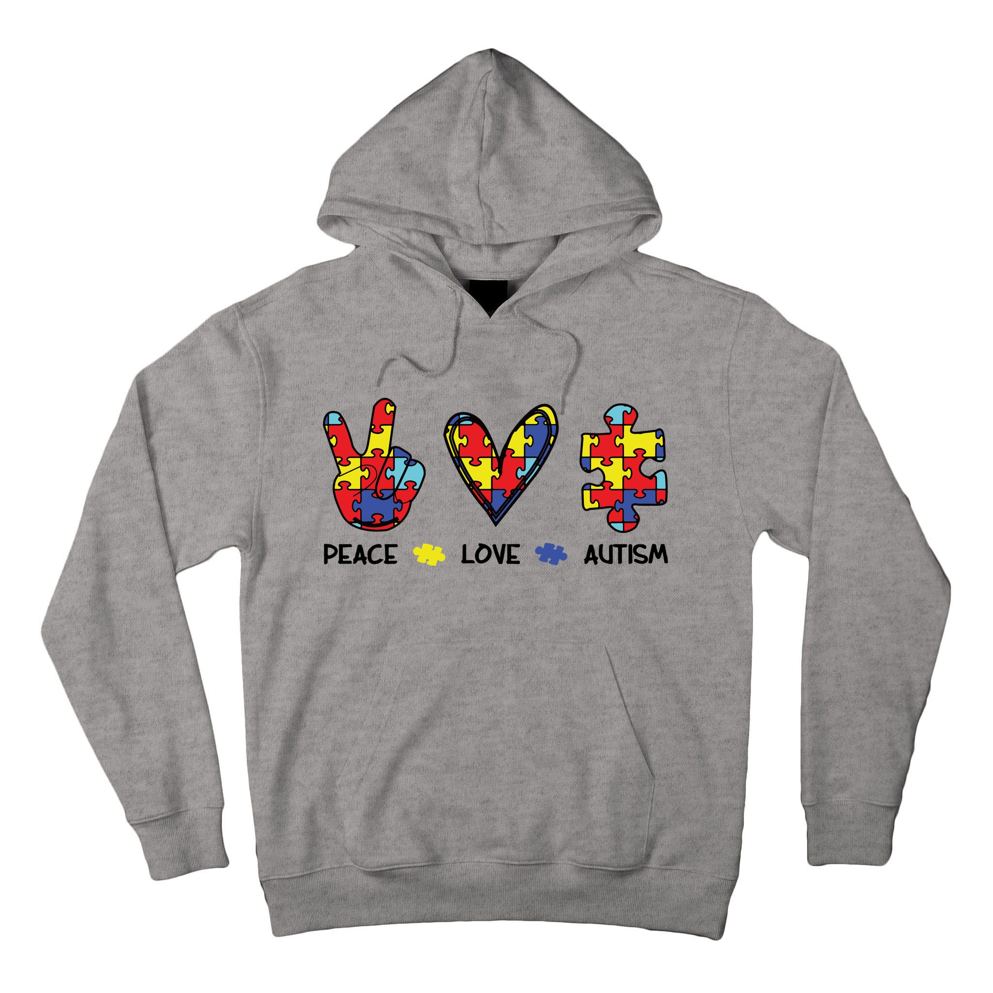 Peace Love Autism Awareness Tall Hoodie