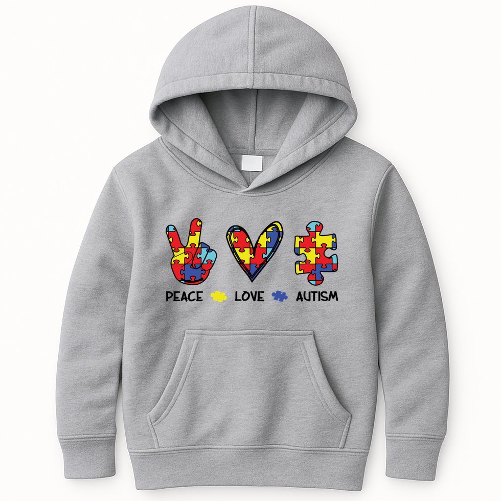 Peace Love Autism Awareness Kids Hoodie