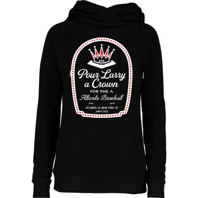 Pour Larry A Crown Atlanta Baseball Womens Funnel Neck Pullover Hood