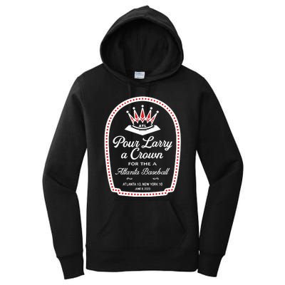 Pour Larry A Crown Atlanta Baseball Women's Pullover Hoodie