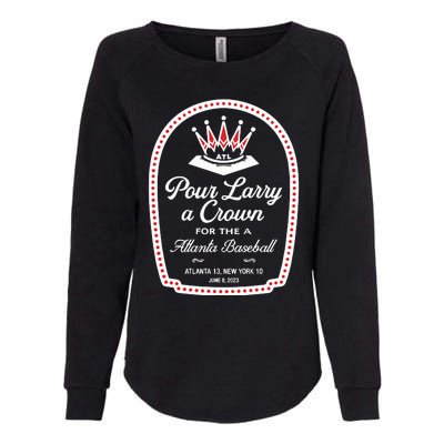 Pour Larry A Crown Atlanta Baseball Womens California Wash Sweatshirt