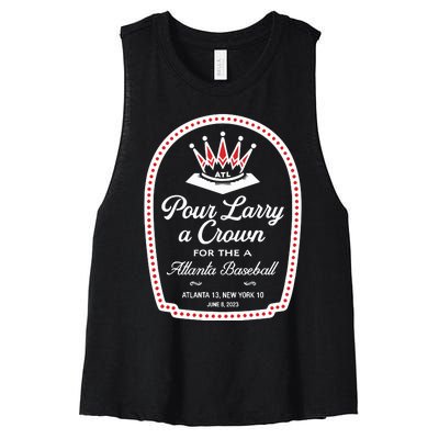 Pour Larry A Crown Atlanta Baseball Women's Racerback Cropped Tank