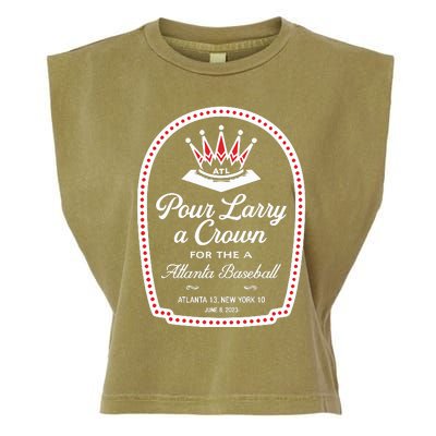 Pour Larry A Crown Atlanta Baseball Garment-Dyed Women's Muscle Tee