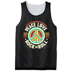 Peace Love And Rock And Roll Saying Rocker Motif Mesh Reversible Basketball Jersey Tank